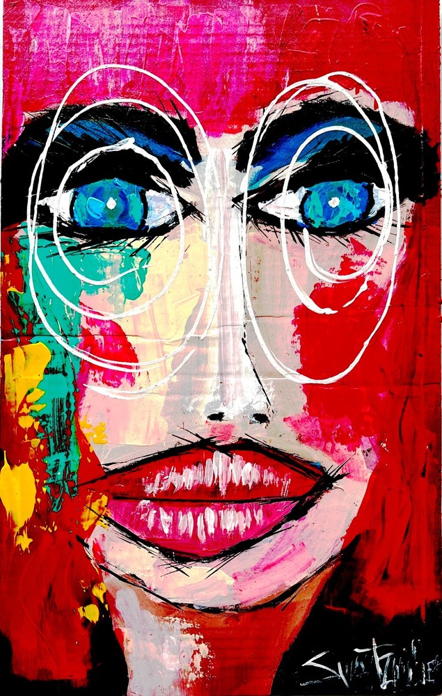 UNIQUE ABSTRACT PAINTING upcycled 18″ X 12″ original SWARTZMILLER DNA SIGNED ART