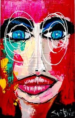 UNIQUE ABSTRACT PAINTING upcycled 18″ X 12″ original SWARTZMILLER DNA SIGNED ART