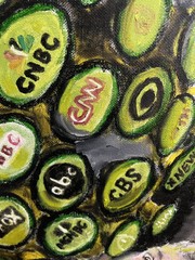 Original Oil Painting Of COVID’s Media Driven Mass Hysteria 16×20
