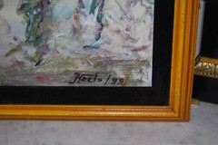 FRAMED SIGNED ORIGINAL OIL GOLDEN SUN FLOWERS A STILL LIFE ARTIST: HECTO VIDAL