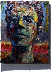 PORTRAIT OIL█PAINTING OUTSIDER IMPRESSIONIST ART█SIGNED ABSTRACT ORIGINAL MALE A