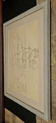 Vintage Nostalgic Americana Art Set Oil Painting & Preliminary Pencil Sketch