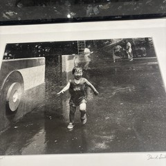 Signed By Artist David Snider 1991 Fine Art Print “Child In Water” Framed 18×14”
