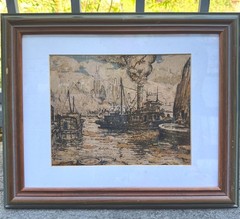 James Sanford HULME Serigraph SIGNED/FRAMED „HUDSON RIVER WINTER“ MCM EUC