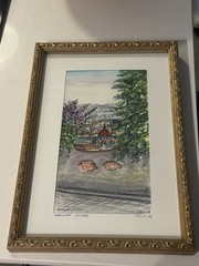 Original Turkish Watercolor Painting Framed Turkey 1999 Landscape