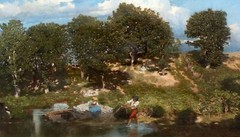 Large 19th Century Swiss Lake Lucerne Landscape Alexandre Calame (1810-1864)