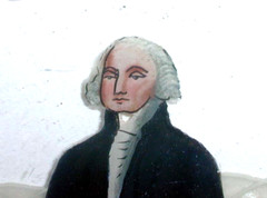PRICE DROP New England Glass GEORGE WASHINGTON ‚Reverse Paint‘, 10″ x 8″