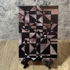 Original 5″ X 7″ Abstract Acrylic Painting On Canvas Panel With Easel