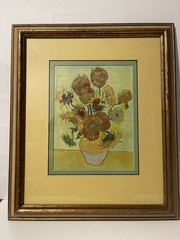 Van Gogh SUNFLOWERS Vintage 17×20 Framed Canvas **SALE