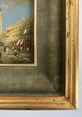 Antique Miniature Oil On Copper Painting Signed DEYER P. San Marco Venice Italy