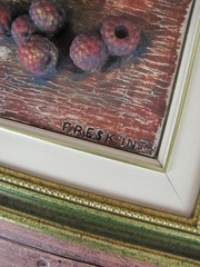 3D Fruit Painting by Denise Plouffe, Vintage 1990s Québec Art, Original Piece