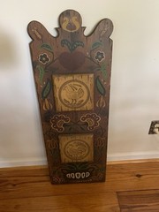 Late 18th Century Folk Art style Pennsylvania Dutch Painting in Wood Fraktur