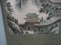 hand painted The Great China Wall Scene roll out paper tapestry