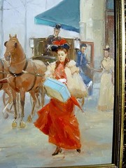 Juan Soler 1951 Spain / Street Scene in Paris around 1900 / Beautiful Painting, Signed