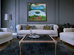 Lake Bled Painting Slovenia Art Original Oil Painting Landscape (17″x17″)