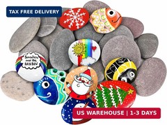 River Rocks for Painting 25 Pcs Large 2-3 Inch Flat Smooth Painting Stones Craft