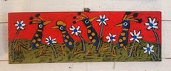 John Sperry Outsider Southern Primitive bird Folk Art Colorful Birds Painting