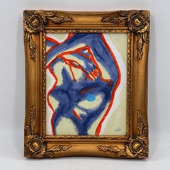 Original Contemporary Figurative Painting Nude Study Gold Ornate Frame