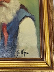 Vintage signed Guido Volpe Painting on Canvas, „Man with Pipe“