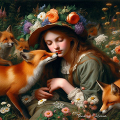 Hand Painted, swans, children, ladies, horses, animals, flowers, fairy, angels