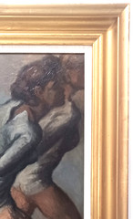 MOSES SOYER LISTED AMERICAN WPA SIGNED ORIG OIL on MASONITE TWO WOMEN FIGURAL