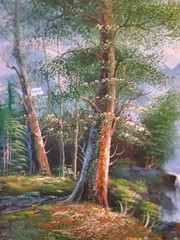 ✅Original Oil Painting Canvas Realism Summer Landscape Mount Signed Decor Art