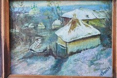 Ukrainian OIL Landscape painting 26X20cm Roman Evchyn Роман Євчин