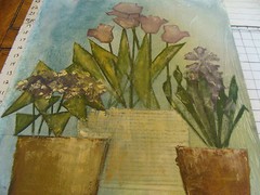 Original ROSE SUSLOVICH ART: 1978 PURPLE FLOWERS, 24×18″, Signed, on board