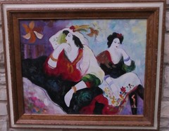 T. FOURNIER IMPRESSIONIST PORTRAIT OIL PAINTING WOMAN