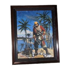 Original Oil Painting Bloodthirsty Pirate Tales 1992 Sign By Artist & Comic Book