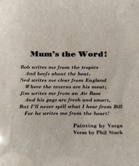 Vintage Framed Varga Girl Pin-Up – “Mum’s the Word!” – 1940s–50s (Free Shipping)