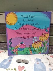 Langston Hughes Quote Painting on 10 x 10″ wood panel, hold fast to dreams