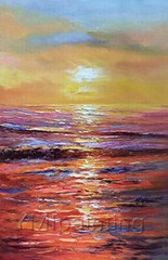 MQ-OP033 100% Handmade Painted Abstract Seascape Oil Painting Art On Canvas