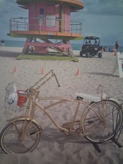Miami Beach Gold Lowrider Bike Wall Art 18 X 24 Canvas Wall Art