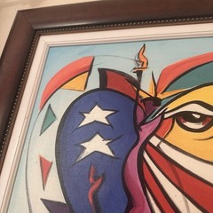 Alfred Gockel American Hearts Giclée Canvas 22×22″ Painting