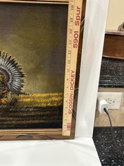 Black Velvet Painting Of Native American Indian Artist Ernesto Sanchez Framed