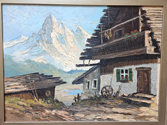 Peter Stephan Original Oil Painting – Alpine Scene – 31.5″ X 23.75″