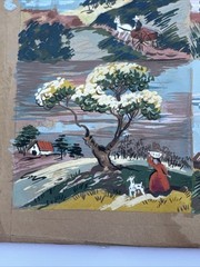 ANTIQUE WPA ERA PAINTING FARM FARMING FARMER HAY RIDE LISTED FAMOUS ALEXANDER