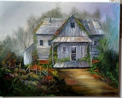 THE OLD HOMESTEAD HOUSE 20×16 Oil on Canvas by Artist Klein Like Yarnell