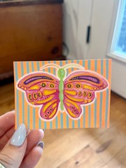 ACEO Original Acrylic/Watercolor Painting „Butterfly“ by Tara J. Hannon