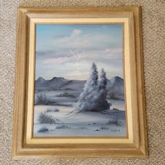 Janet Breuer Oil Painting 29 Palms California Desert Storm Landscape 16×20 in