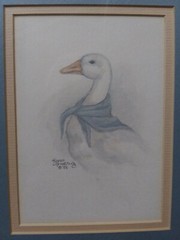 1985 Original Signed Karen Armstrong Watercolor Framed, Early Artwork of a Goose