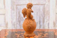 Amazing Sitting Cupid – Cast Iron Angel Statue – Angel Rustical Sculpture – Gift