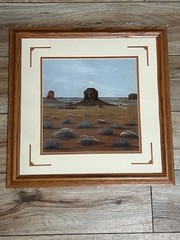 Navajo Still Life Sand Painting by Harvey Begaye “War Eagle” Shiprock New Mexico
