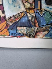 Vicente Fabre 2021 Mixed Media Abstract Portrait Modern Cubist Collage Art