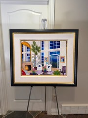 Fanch Ledan “Manhattan Penthouse” AP Signed Serigraph on Linen 1998 Framed 32×27