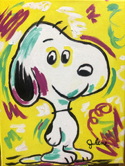 Expressive Cartoon: Original Acrylic Painting, Beagle Dog 11×14, Home Decor