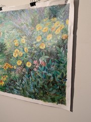 Canvas Oil Painting By P. Raphael „Garden In The Rue Cortot Montmartre, Paris“