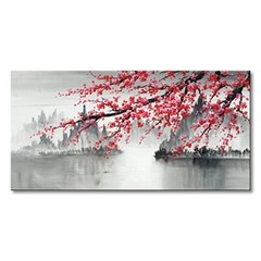 Traditional canvas painting Modern home decor Black and White Landscape Artwork