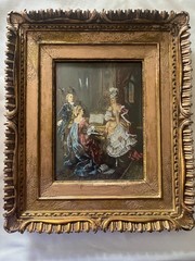 Cesare-Auguste Detti (The Singing Lesson) Signed Silver 1847-1914 (13.25″x15.5″)